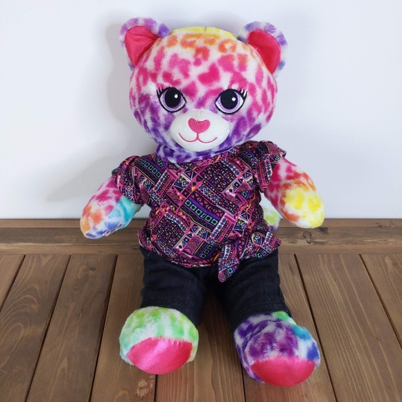 Build a Bear Workshop Colourful Rainbow Leopard Plush Stuffed Animal - Picture 2 of 10